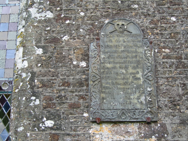 NAME: Parsons Margaret BORN: 1717 DIED: 1798 AGE: 81 Of Derriton, Wife of Samuel Parsons On wall of Church
NAME: Parsons Samuel BORN: 1709 DIED: 1791 AGE: 82 Of Derriton. Husband of Margaret Parsons On wall of church
South Section_20100728_0121.JPG